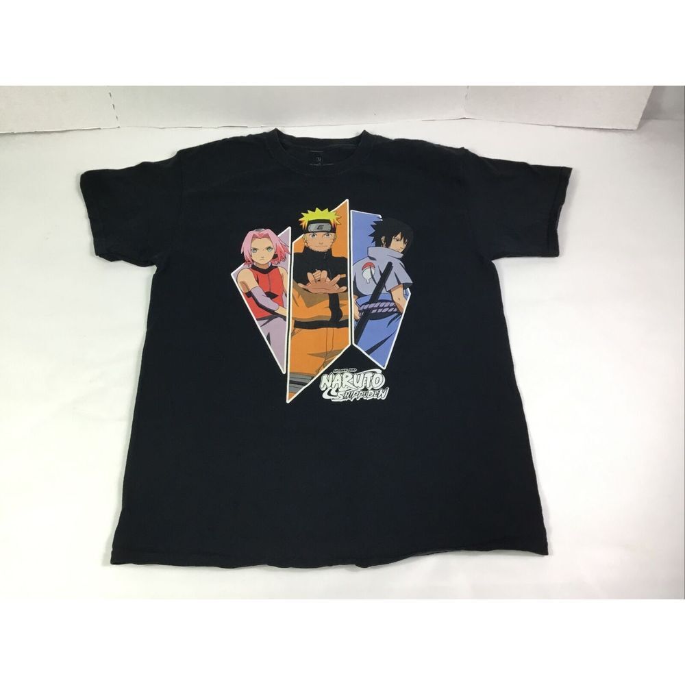 Shonen Jump Naruto Shippuden Graphic Shirt‎ Mens Sz M  Black Short Sleeve